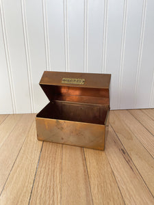 copper recipe card box